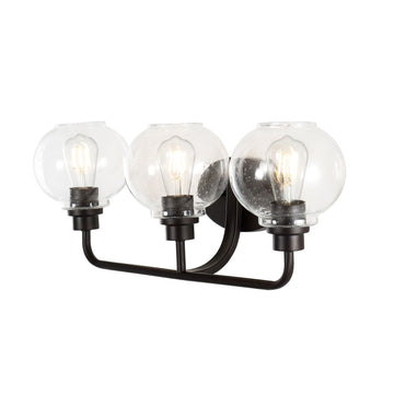 Sandrine Iron/Seeded Glass Cottage Rustic LED Vanity Light